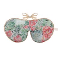 Printed Silk Lavender Eye Mask with anavy reverse and an exclusive Nasturtium design on the front - Holistic Silk