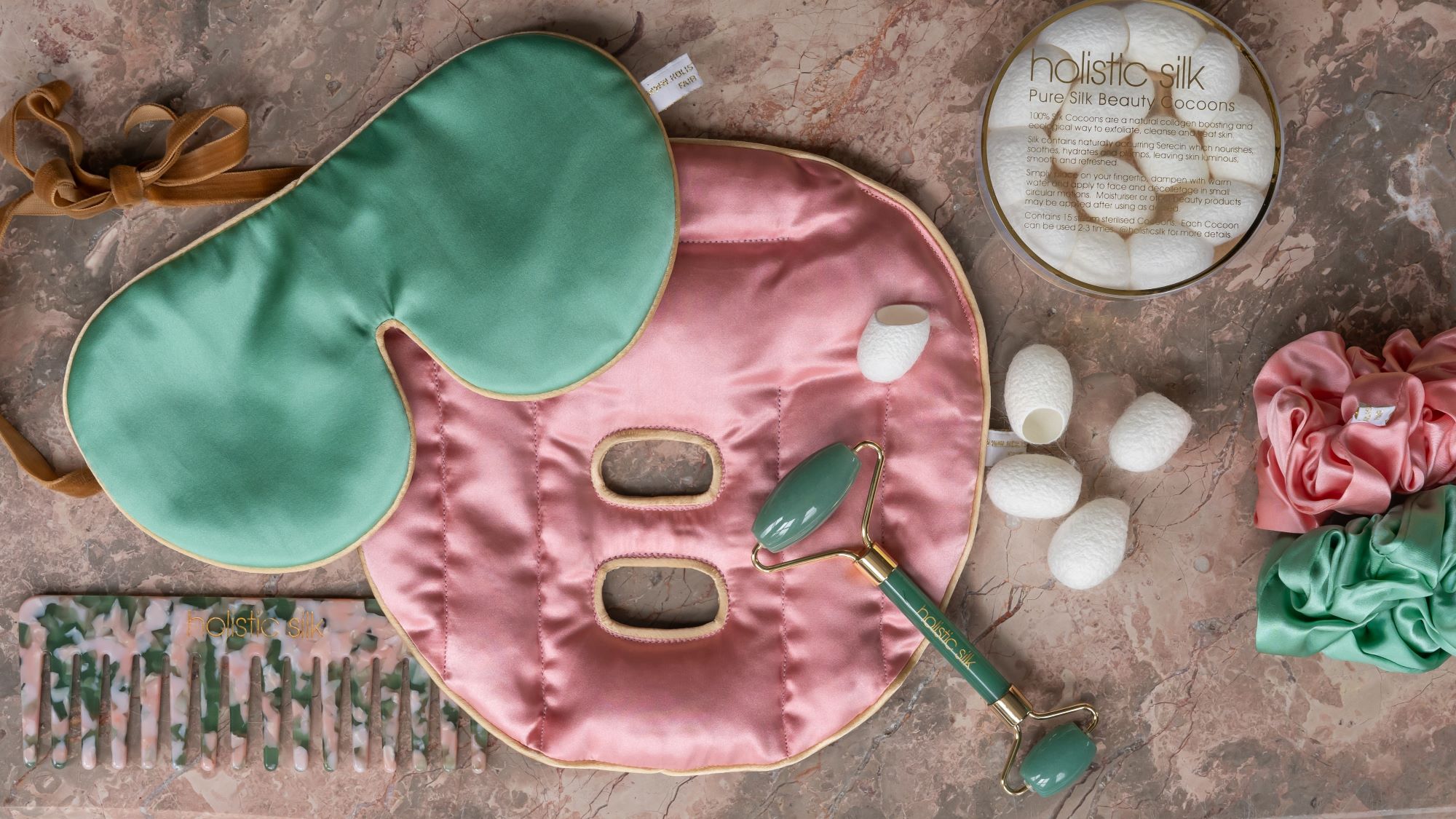 Holistic Silk Range of Beauty accessories including Silk Beauty Cocoons.