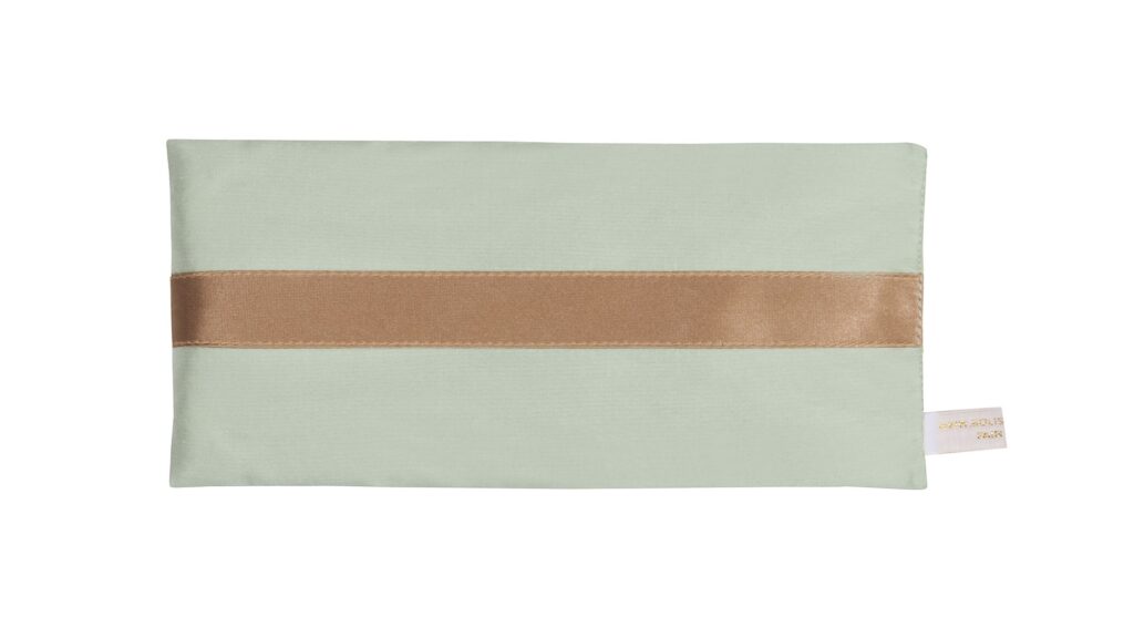 Relax and restore with a Dupion Silk, Jade colour Lavender Eye Pillow by Holistic Silk.