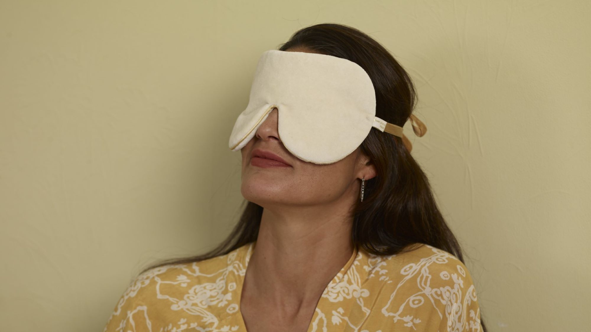 Holistic Silk Cream 100% Cotton Velvet Sleep Mask with lavender filling.