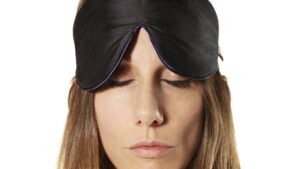 Holistic Silk Black Dupion Eye Mask unisex with Lavender
