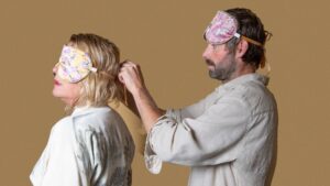 Blossom mask in Mulberry silk limited edition hand painted designs