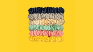 Comfortable and durable Silk scrunchies in a selection of jewel like colours.