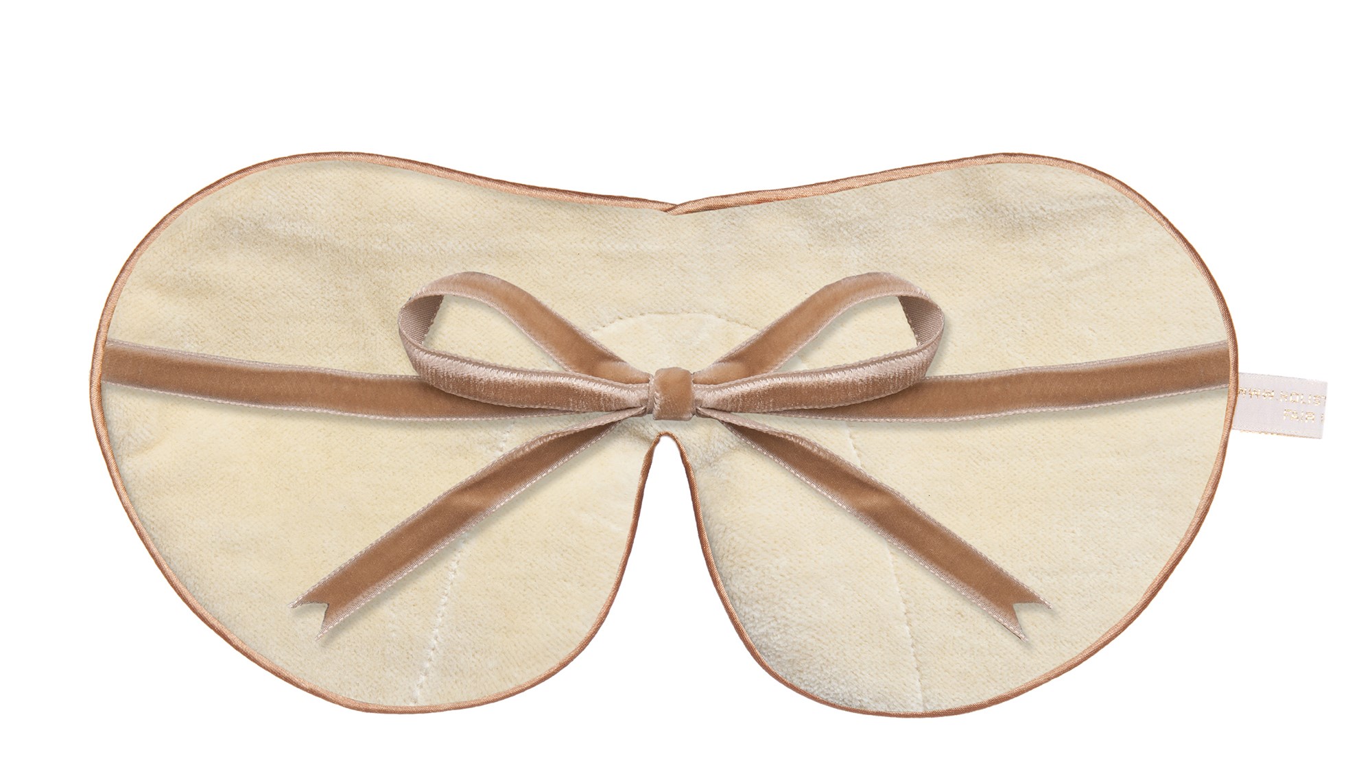 Reverse view of the Holistic Silk oversized Cotton Velvet avender sleep mask with soft Velvet ties for all night superior comfort. With a Cotton Velvet reverse for a perfect face moulding fit.