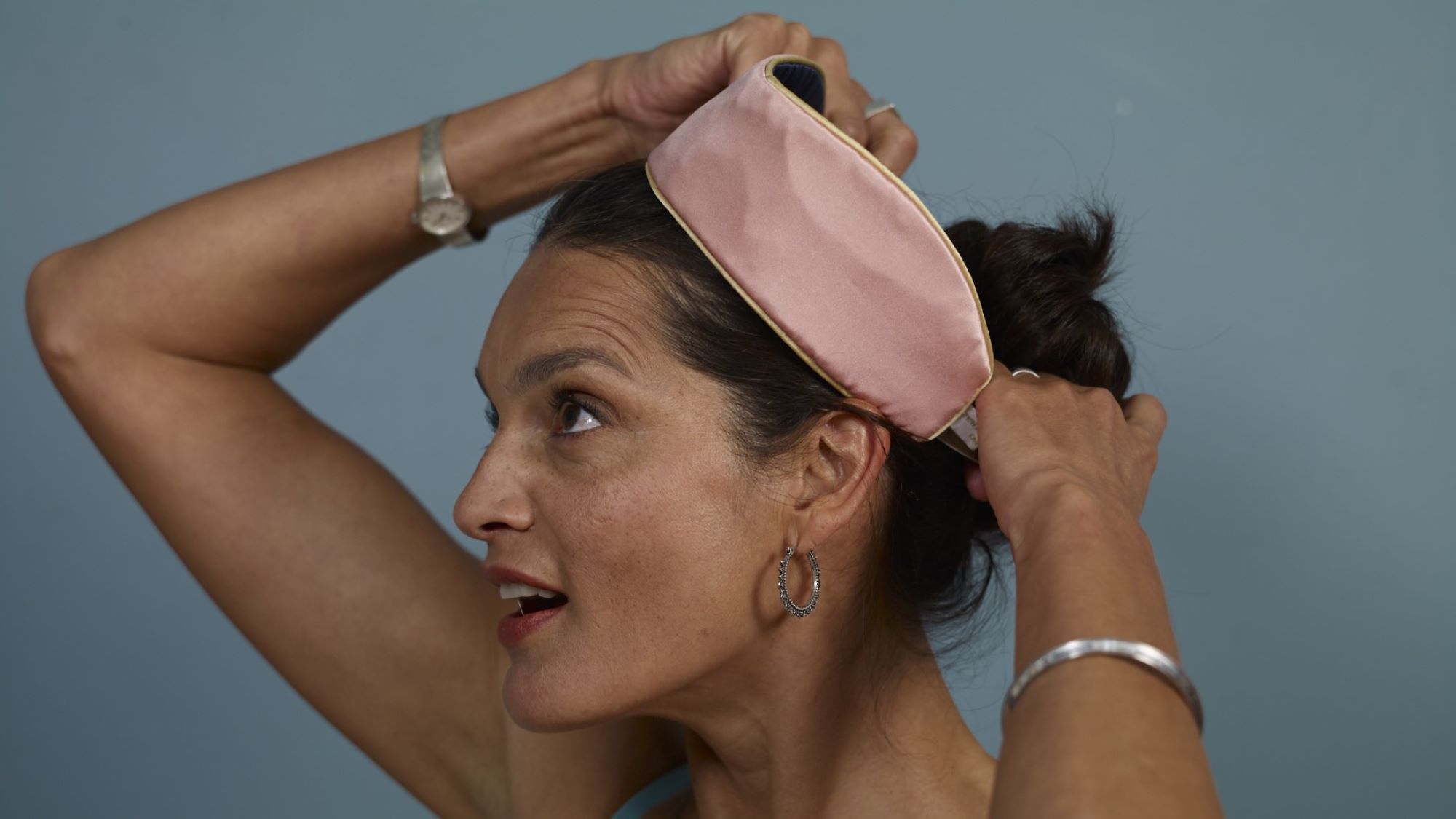 Holistic Silk pure silk beauty hair band in rose pink colour