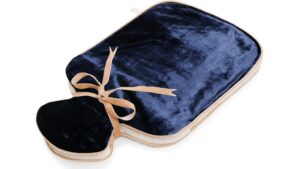 Cosy, comforting Silk Velvet Hot Water Bottle Navy, by Holistic Silk