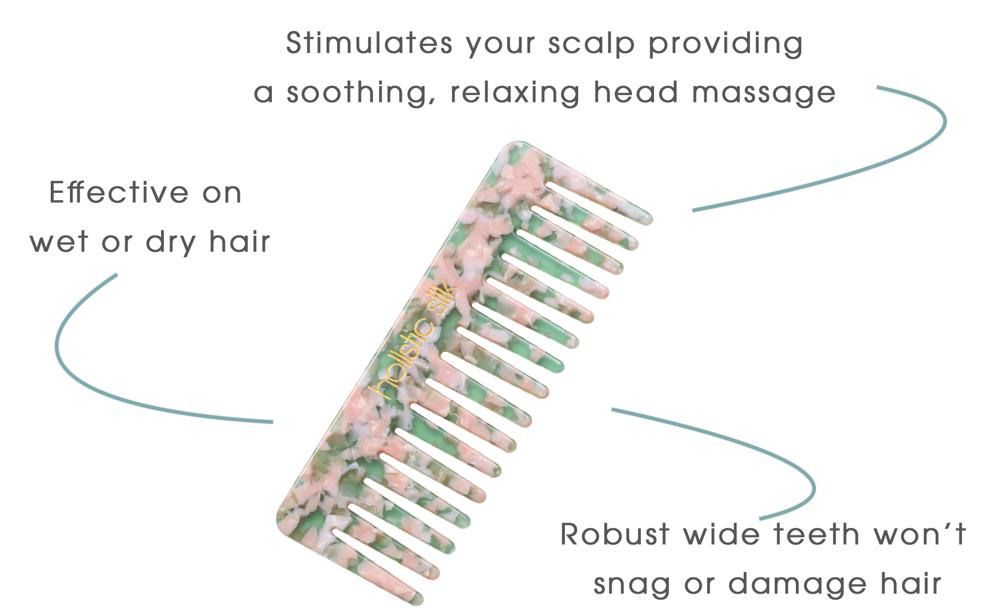 Robustt, perfectly sized for on the move styling and with wide rounded teeth to detangle without damage.