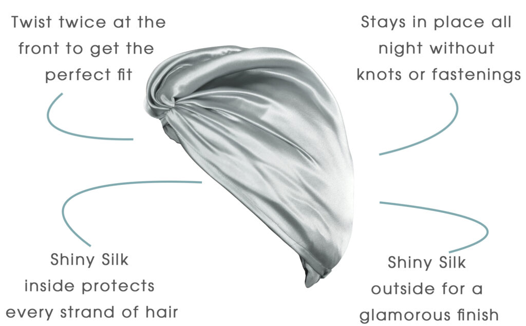 This is why you will effortlessly wake up with sleeker, smoother hair that’s tangle and frizz free every morning with the Holistic Silk Hair Wrap.