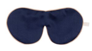 An oversized Plain Silk Sleep Mask in a sophisticated Navy Mulberry Silk that cares for your skin whilst blocking out all light. By Holistic Silk.