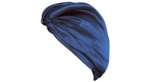 Effortlessly wake up with sleeker, smoother hair that’s tangle and frizz free every morning with this sophisticated Navy mulberry Silk Hair Wrap.